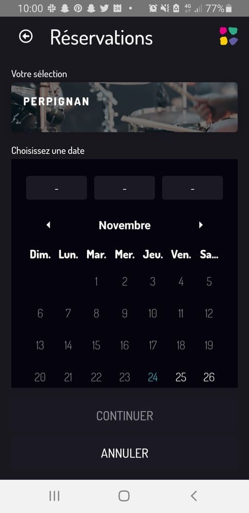 4. Calendrier réservation